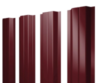 Евроштакетник П-образный 0,35x110 мм вишневый RAL 3005 1м