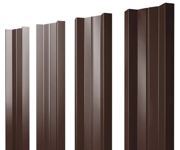 Евроштакетник М-образный 0,5x110 мм коричневый RAL 8017 1м